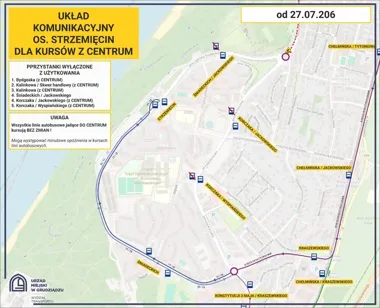 Objazd autobusów na Strzemięcinie. Sześć przystanków wypada z trasy